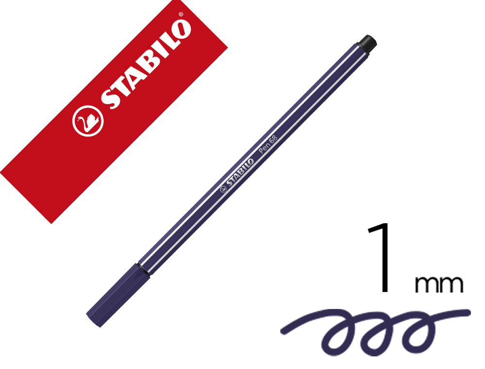 Marcador stabilo aguarelavel pen 68 azul prusia 1 mm