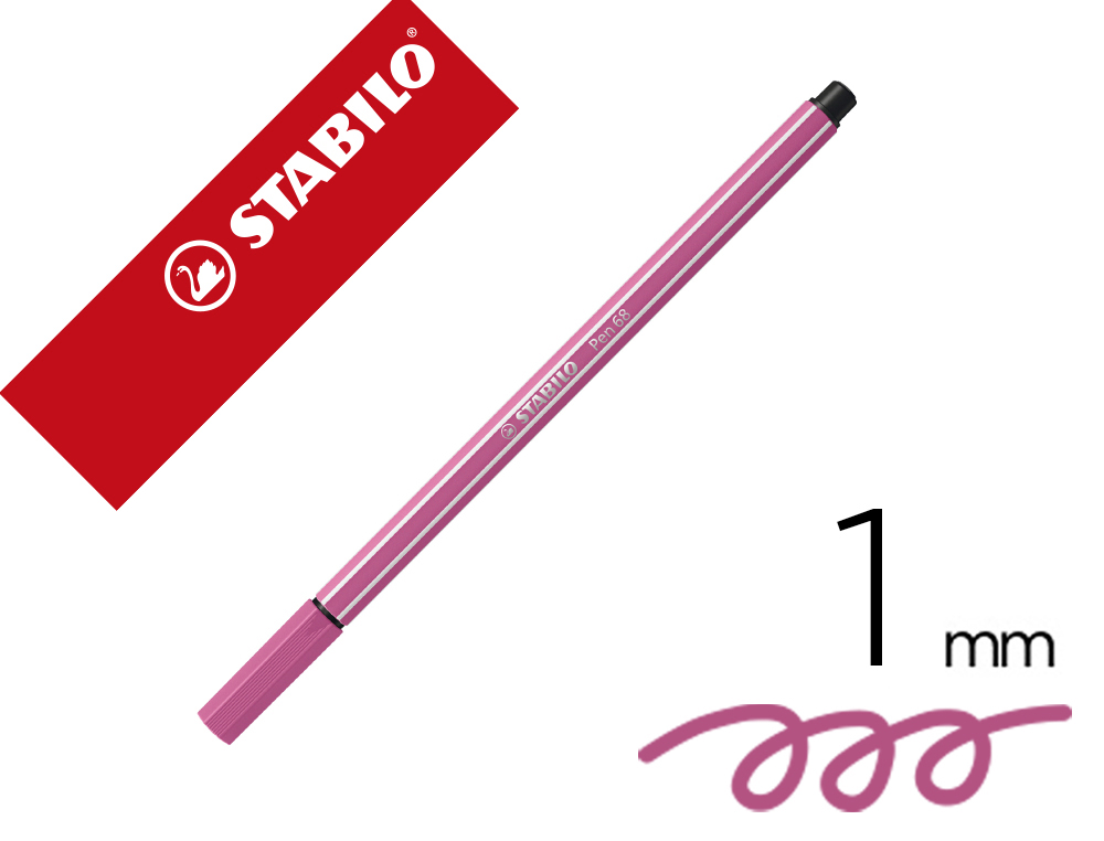 Marcador stabilo aguarelavel pen 68 heliotropo 1 mm