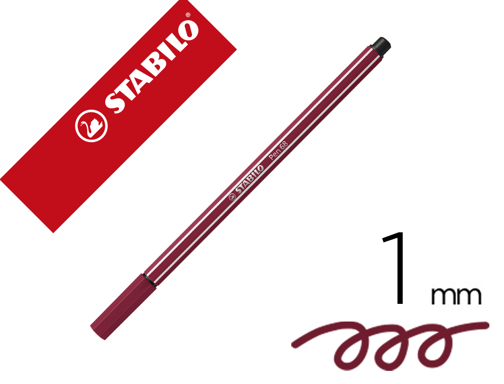Marcador stabilo aguarelavel pen 68 purpura 1 mm