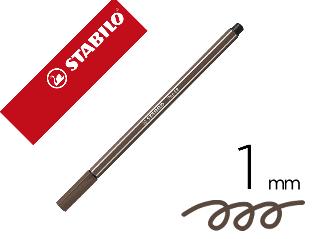 Marcador stabilo aguarelavel pen 68 sombra 1 mm