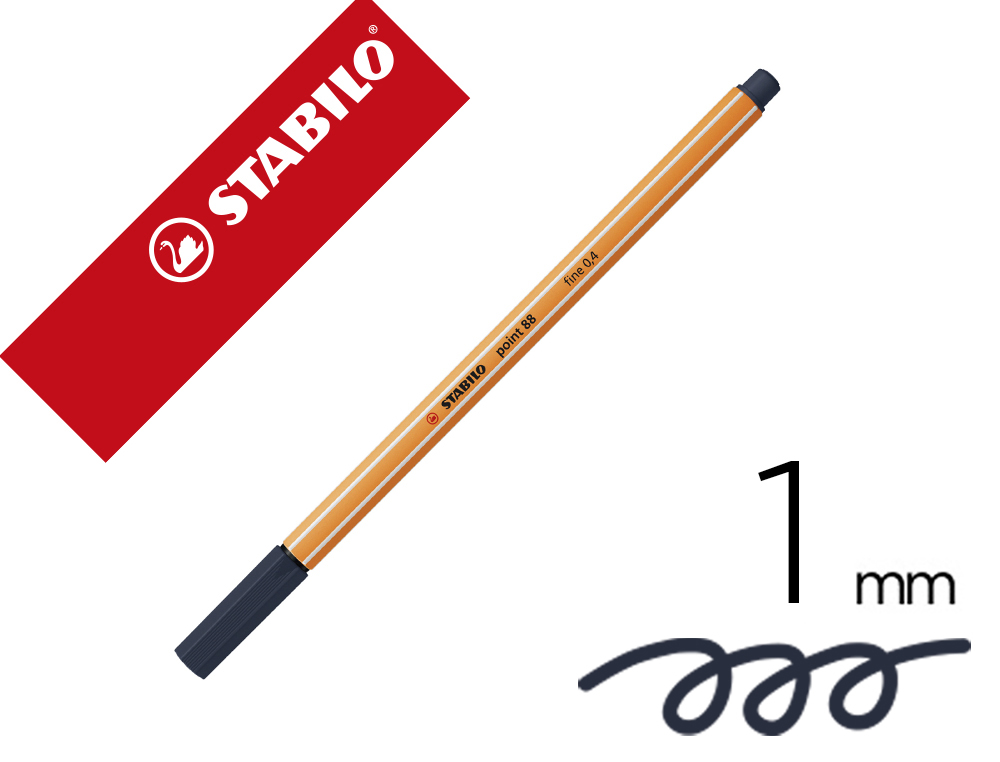 Marcador stabilo ponta de fibra point 88 cinza paynes 0,4 mm