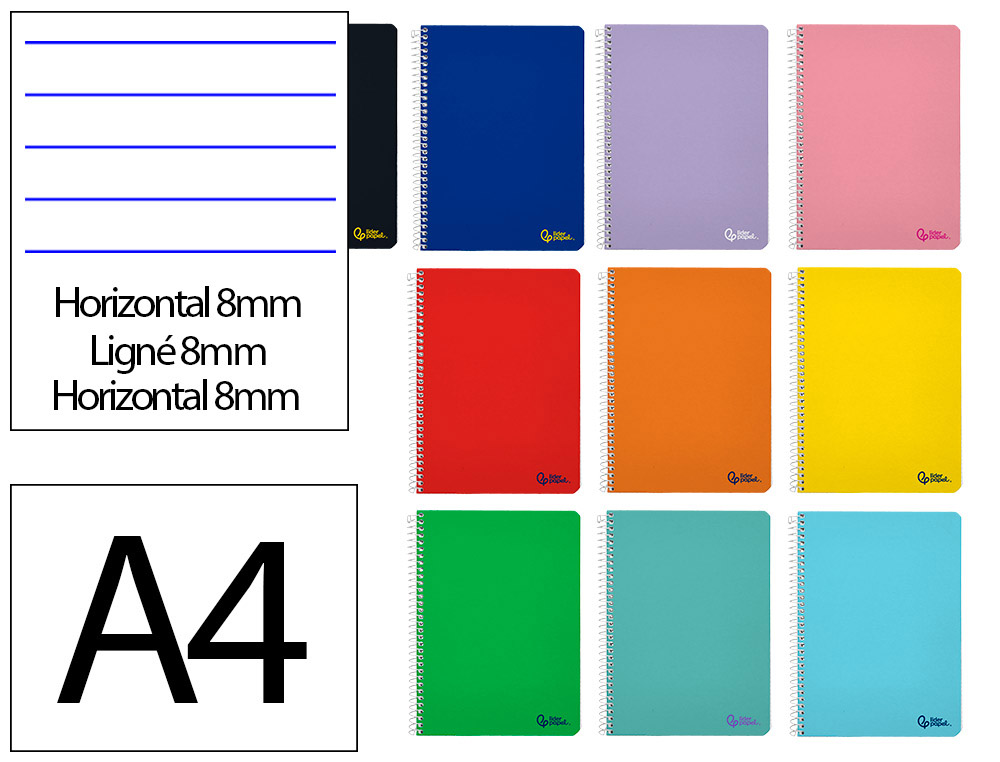 Caderno espiral liderpapel smart din a4 capa suave 80 f 75 gr pautado com margem cores sortidas
