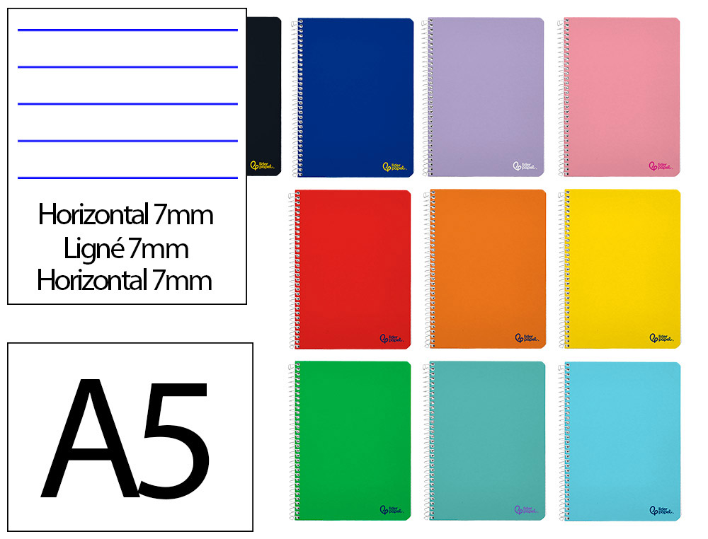 Caderno espiral liderpapel smart micro din a5 capa suave 80 f 75 gr pautado dupla margem 6 furos cores sortidas