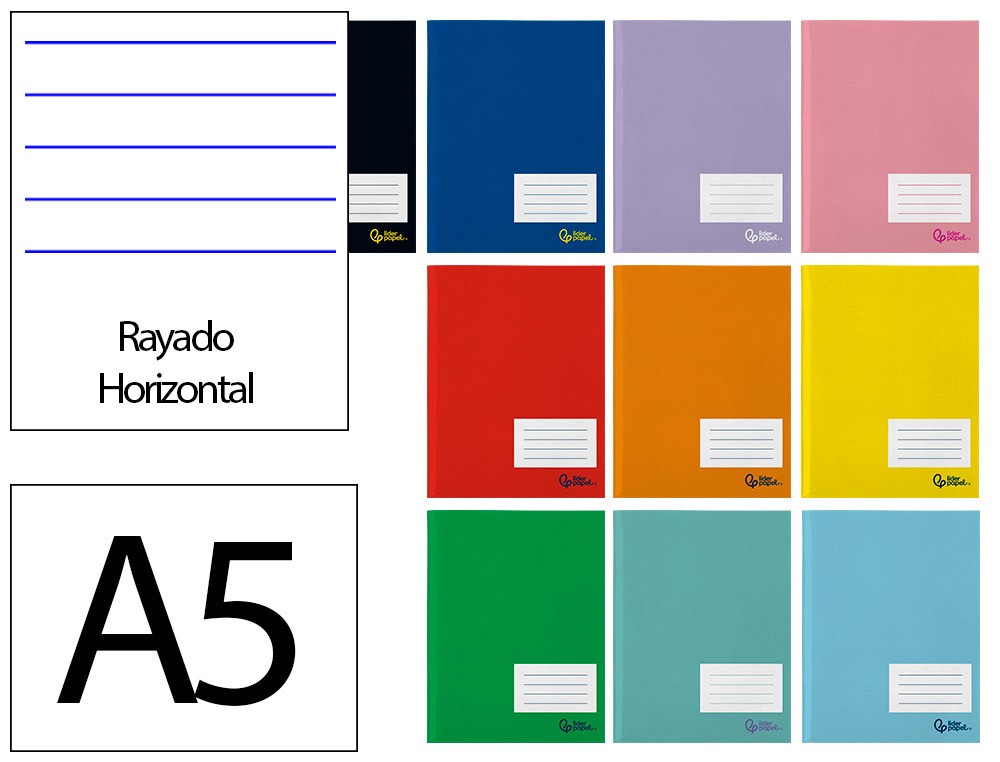 Caderno agrafado liderpapel smart din a5+ 48 f 75gr pautado com dupla margem cores sortidas