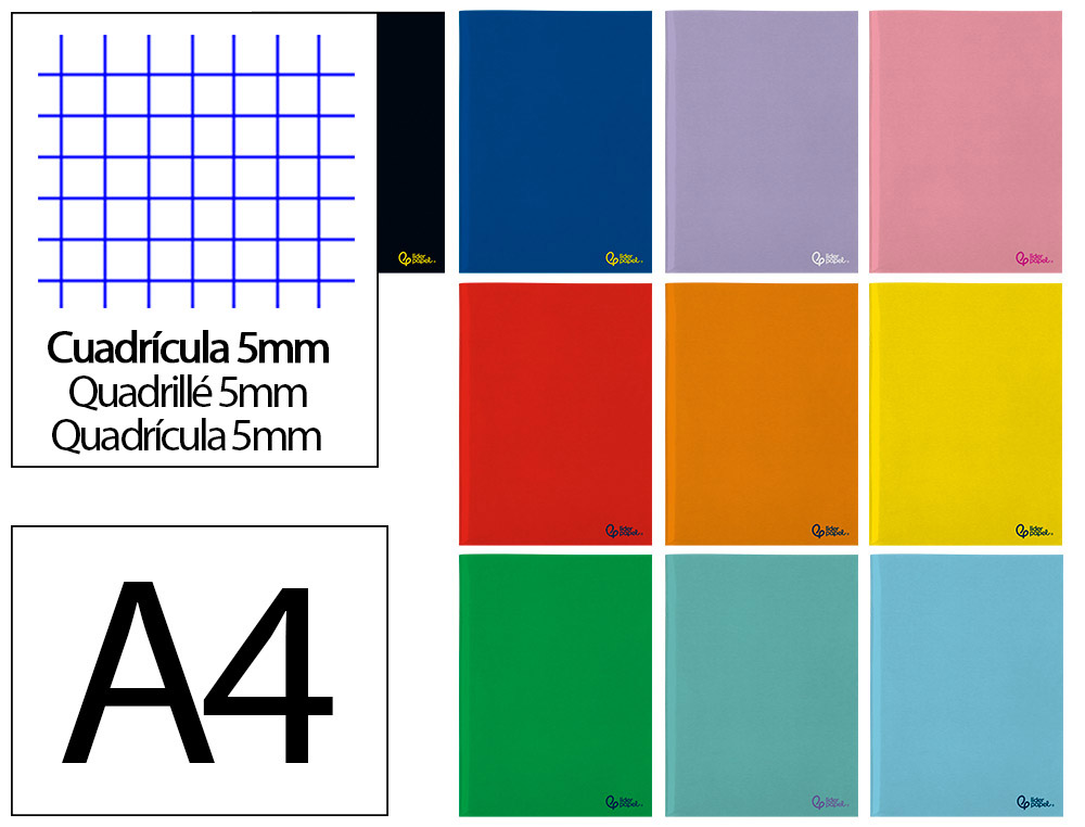Caderno agrafado liderpapel smart din a4 48 f 75gr quadricula 5mm com margem cores sortidas