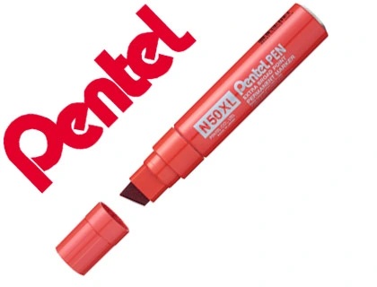 Marcador pentel n50xl permanente cor vermelho 13,5 mm