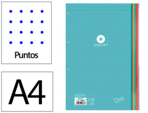 Recarga liderpapel antartik dots a4 100 folhas 90 gr pontilhado 4 furos bandas de 5 cores