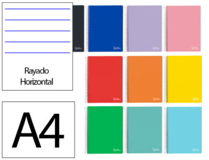 Caderno espiral Liderpapel Witty Micro A4 capa dura — 120 folhas 90 g/m² pautado, 4 furos, cores sortidas