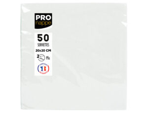 Guardanapos Pronappe celulose microgofrada 20x20 cm 2 camadas brancos — pack de 50 unidades