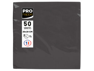Guardanapos Pronappe celulose microgofrada 20x20 cm 2 camadas pretos — pack de 50 unidades