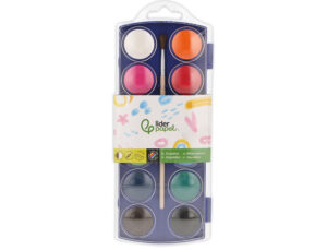 Aguarela Liderpapel 12 cores com pincel de madeira
