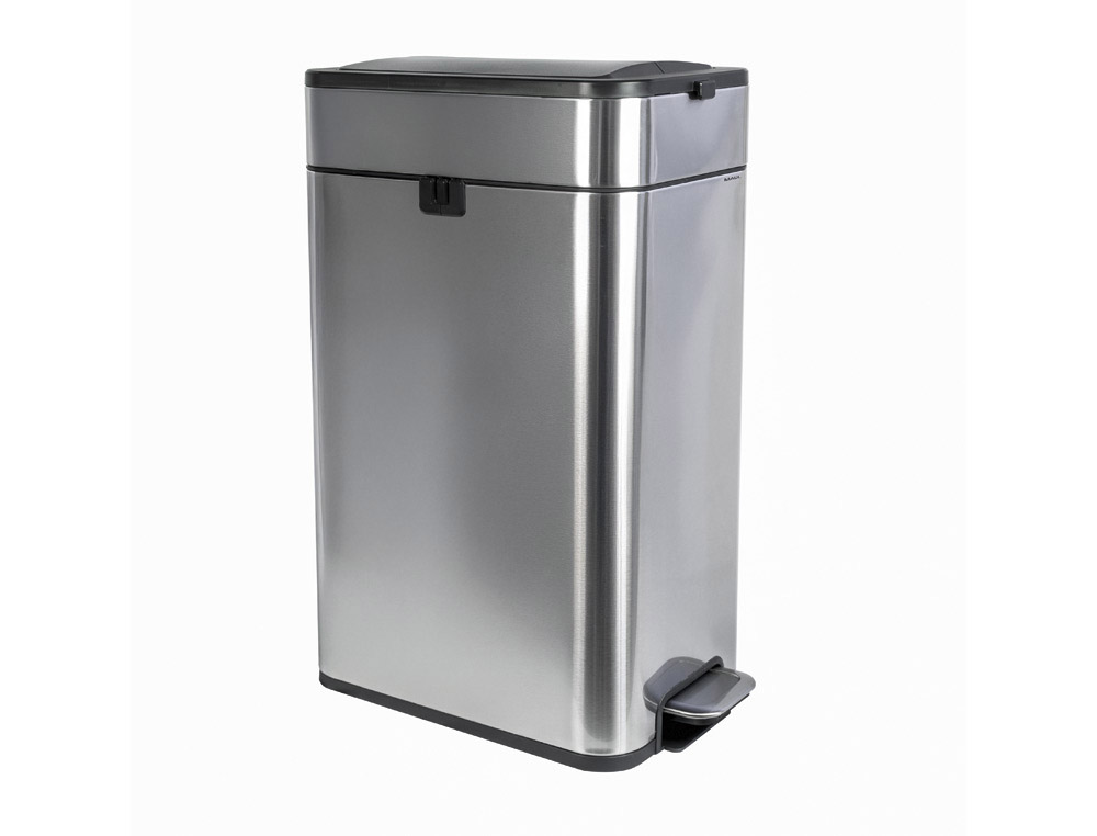 Cesto metálico Maul Wing aço inoxidável 40 L com tampa borboleta