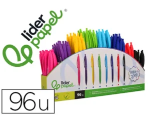 Esferográfica Liderpapel Inkpro 07 retrátil soft touch, 0,7 mm — Expositor 96 unidades
