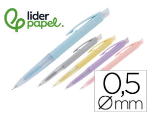 Lapiseira Liderpapel Coleção 1 com clip e borracha, 0,5 mm (cores sortidas)