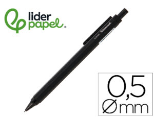 Lapiseira Liderpapel Coleção 5 com clip e borracha, ponta 0,5 mm — Preto