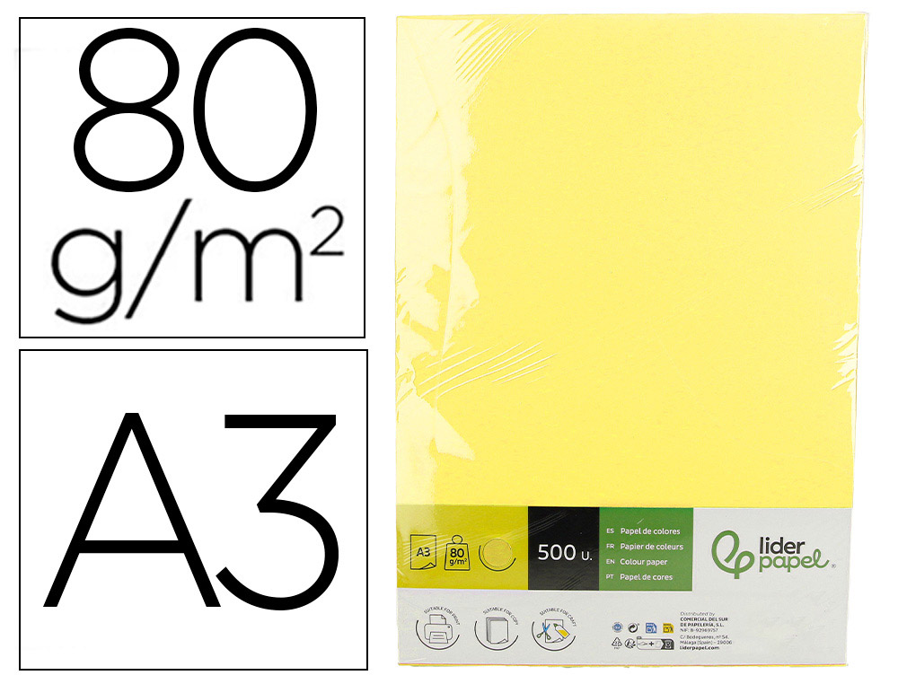 Papel colorido Liderpapel DIN A3 80 g (500 folhas)