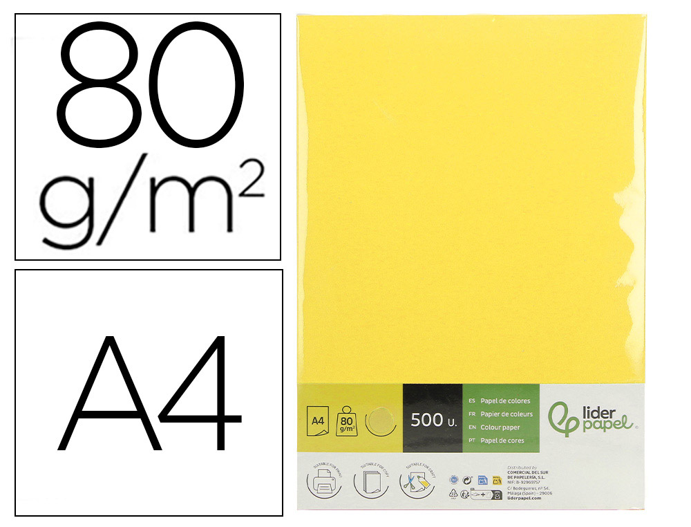 Papel colorido Liderpapel DIN A4 80 g (500 folhas)