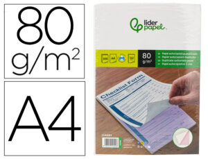 Papel autocopiativo Liderpapel A4 pré-alçado duplicado branco e rosa 80 g 500 folhas (250 jogos)