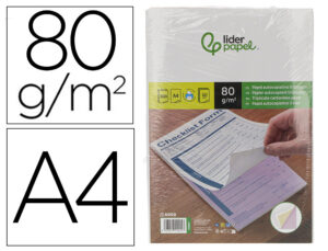 Papel autocopiativo Liderpapel A4 pré-alçado triplicado branco amarelo e rosa 80 g 500 folhas (167 jogos)