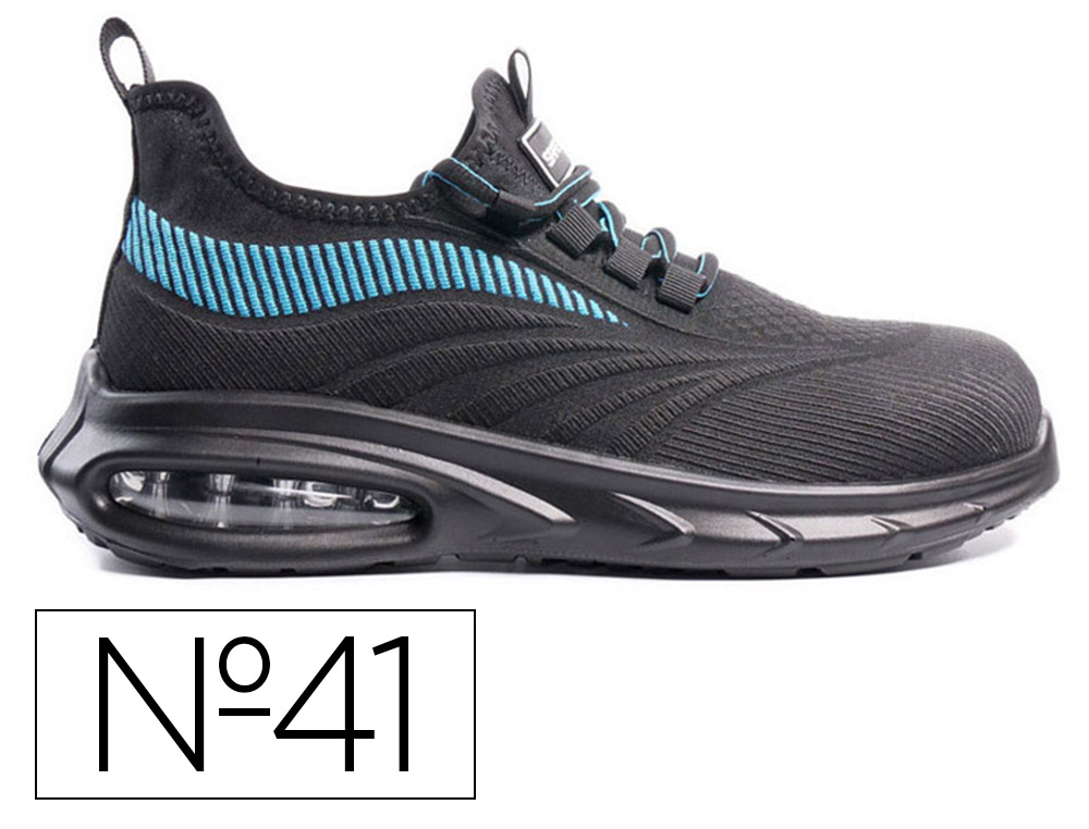 Sapatos de segurança Safetop Combio Sport tecido poliéster 3D sola PU bidensidade 1P preto/azul - Image 2