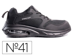 Sapatos de segurança Safetop Duttio microfibra transpirável sola PU bidensidade S1PL SR FO preto