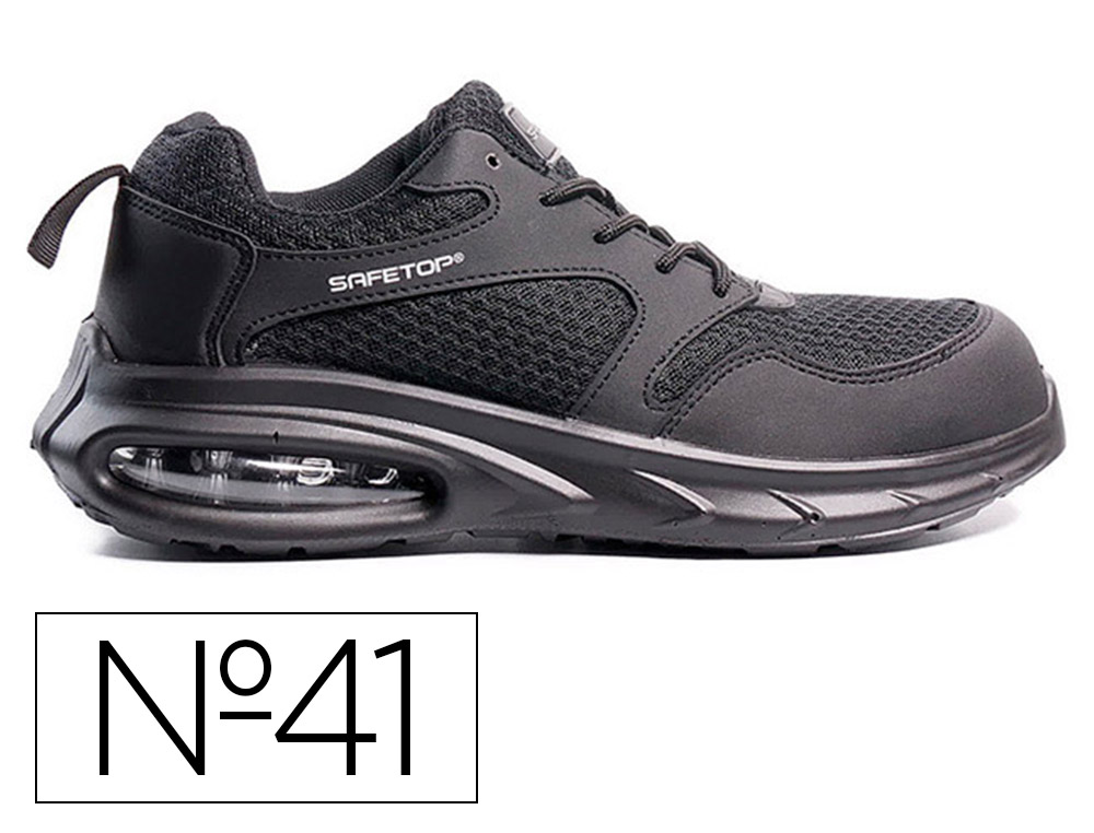 Sapatos de segurança Safetop Duttio microfibra transpirável sola PU bidensidade S1PL SR FO preto