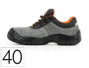 Sapatos de segurança Safetop Tormio em camurça e couro respirável sola PU bidensidade S1 P SR cinzento