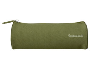 Estojo escolar liderpapel cilindrico largo 210x70 mm verde militar
