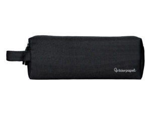 Estojo escolar liderpapel classic retangular com asa 2 fechos 210x80 mm preto