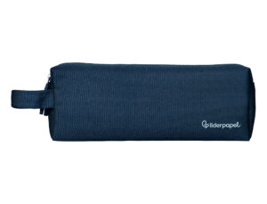 Estojo escolar liderpapel classic retangular com asa 2 fechos 210x80 mm azul marinho
