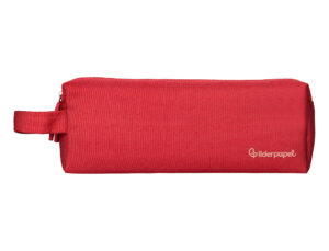 Estojo escolar liderpapel classic retangular com asa 2 fechos 210x80 mm vermelho