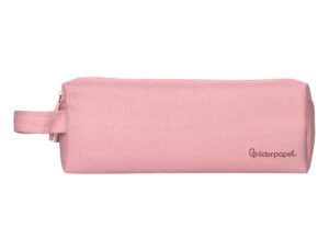 Estojo escolar liderpapel classic retangular com asa 2 fechos 210x80 mm rosa