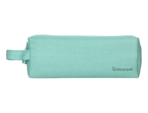 Estojo escolar liderpapel classic retangular com asa 2 fechos 210x80 mm verde maca