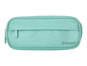 Estojo escolar liderpapel ovalado 2 fechos com bolso frontal 210x90 mm verde maca