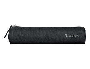 Estojo escolar liderpapel cilindrico estreito 220x45 mm preto