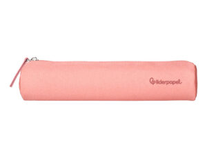 Estojo escolar liderpapel cilindrico estreito 220x45 mm rosa
