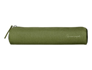 Estojo escolar liderpapel cilindrico estreito 220x45 mm verde militar