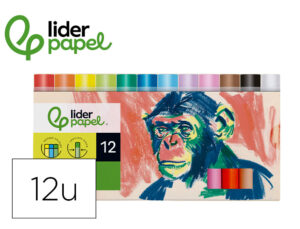 Lapis cera liderpapel hexagonal caixa de 12 unidades cores sortidas