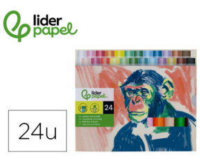 Lapis cera liderpapel hexagonal caixa de 24unidades cores sortidas