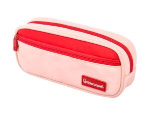 Estojo escolar liderpapel duo 2 fechos com bolso frontal rosa 20x90x50 mm