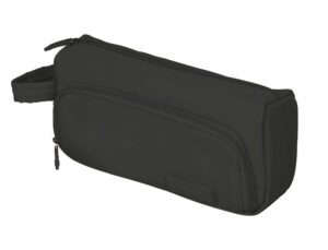 Estojo escolar liderpapel minibag 2 fechos com bolso interior preto 210 x 100 x 70 mm