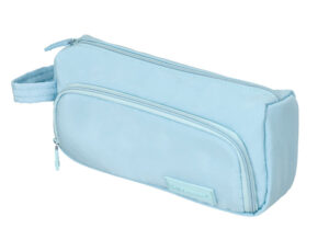Estojo escolar liderpapel minibag 2 fechos com bolso interior azul pastel 211 x 100 x 70 mm