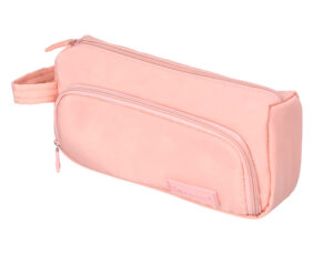 Estojo escolar liderpapel minibag 2 fechos com bolso interior rosa pastel 212 x 100 x 70 mm