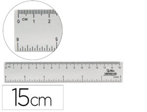 Regua plastico cristal liderpapel transparente 15 cm