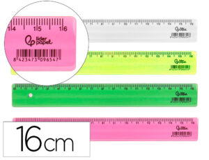 Regua liderpapel plastico 16 cm copo com 100 unidades cores sortidas