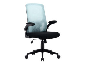 Cadeira de escritorio q-connect alba malha base metalica alt max 1110 larg 610 prof 580 rodas premium cor preto e azul