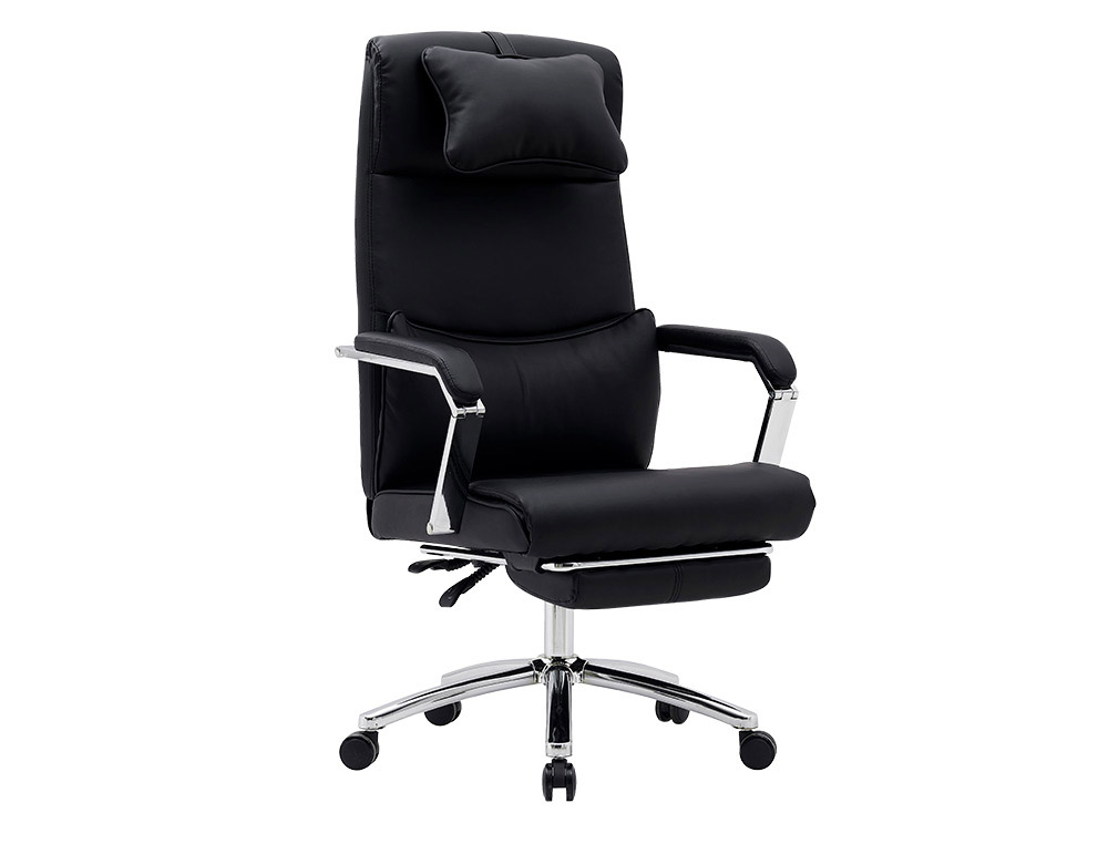 Cadeira de direcao q-connect ravenna imitacao de pele base metalica alt max 1300 larg 670 prof 730 mm rodas premium cor