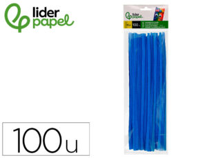 Tiras de chenille liderpapel 30 cm cor azul mate bolsa de 100 unidades