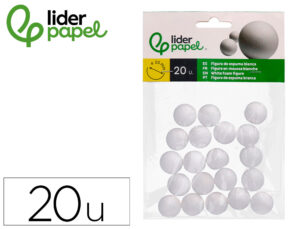 Figura de espuma branca liderpapel bola de 2 cm bolsa com 20 unidades