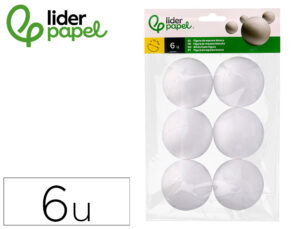 Figura de espuma branca liderpapel bola de 7 cm bolsa com 6 unidades